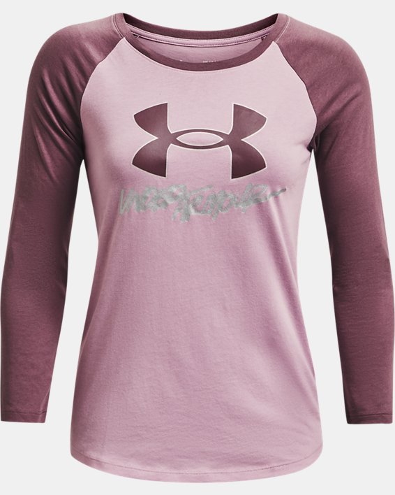 Women's UA Sportstyle Baseball T-Shirt, Pink, pdpMainDesktop image number 4